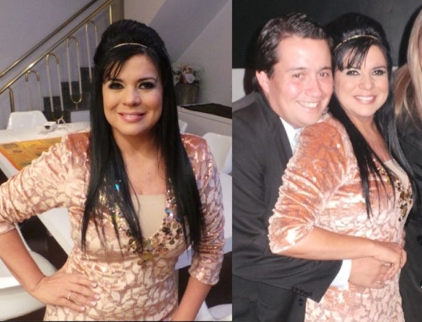 28.mai.2014- À esquerda Mara exibe anel de noivado e à direita ela abraçada ao empresário Augusto Vicente