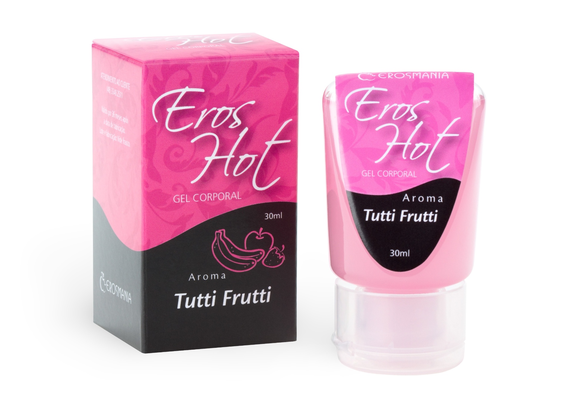 Eros Hot Tutti-Frutti é um gel aquecedor. Indicado para o sexo oral. Na Erosmania (www.erosmania.com.br). R$ 13,40. Preço consultado em maio de 2014, sujeito a alterações - Divulgação