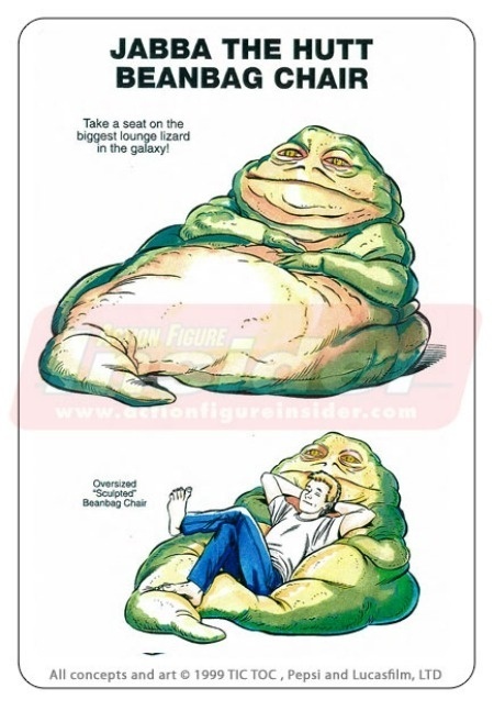 JABBA THE PUFF - Produto - infelizmente - não aprovado, já que seria difícil achar um fã de "Star Wars" que não quisesse ter um desses na sala - Reprodução/Action Figure Insider