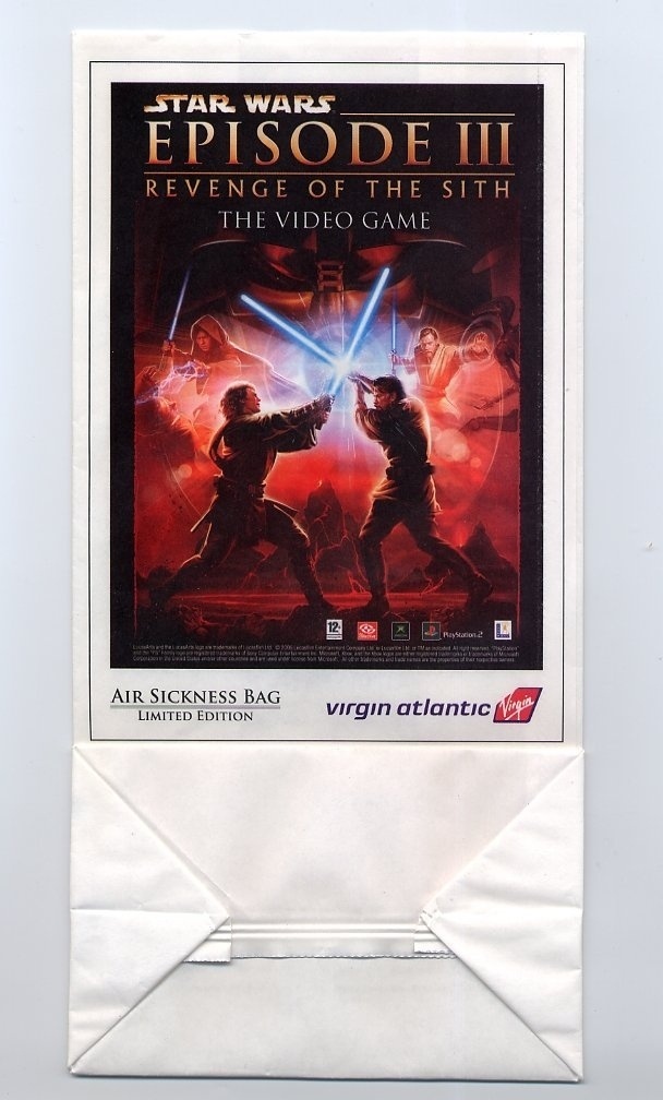 SACO DE VÔMITO - Talvez o produto mais "piada pronta" da história. Não assista a "A Vingança dos Sith" sem ele - Divulgação