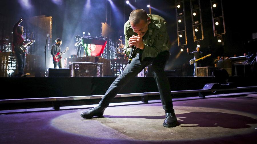 30.mai.2014 - Chester Bennington se apresenta no Rock in Rio Lisboa - Jose Sena Goulao/EFE