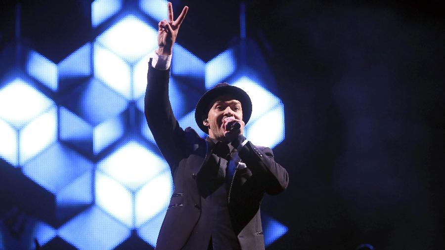 1.jun.2014 - Justin Timberlake se apresenta no festival Rock in Rio Lisboa - Miguel A. Lopes/EFE