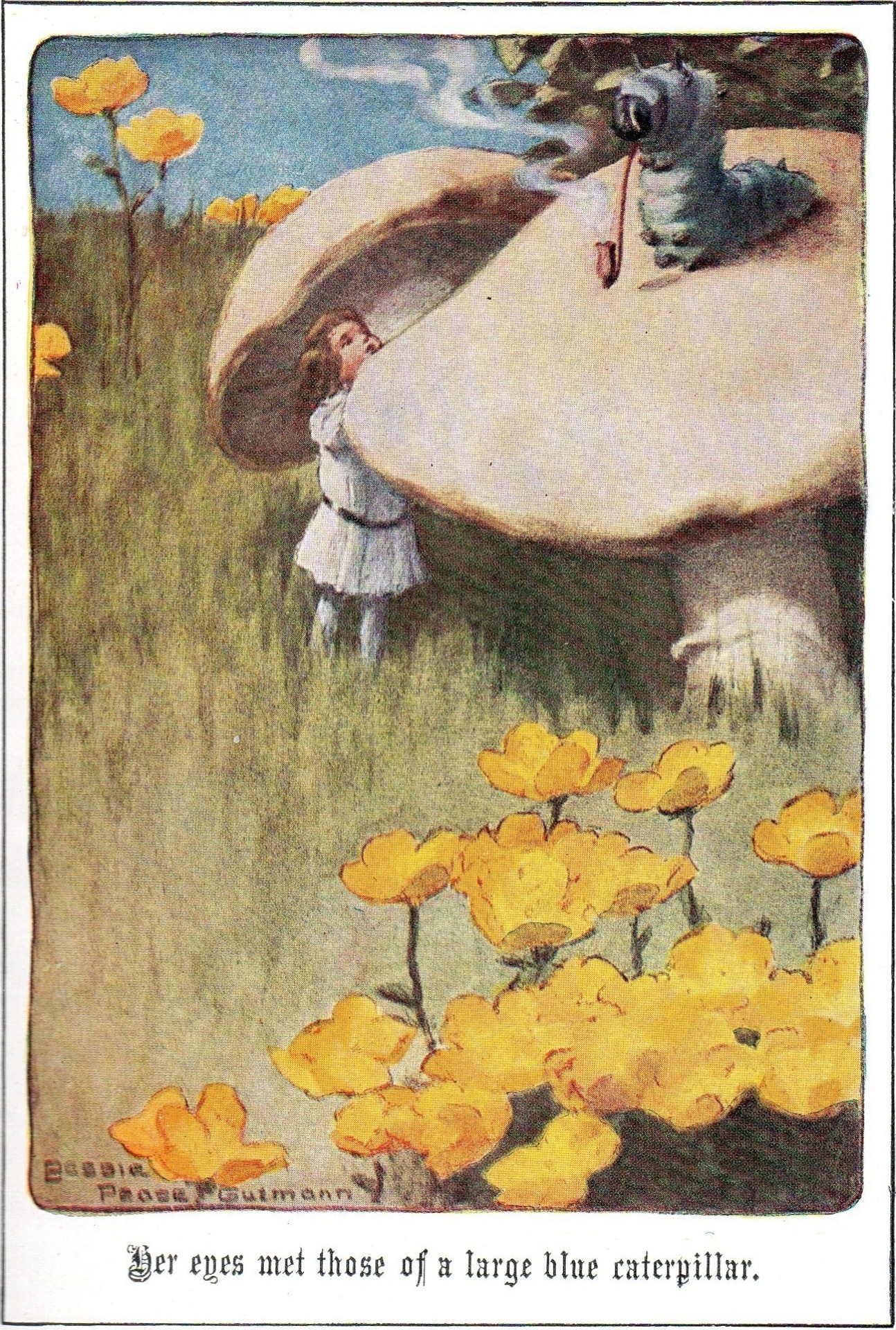 Ilustração de Bessie Pease Gutmann para "As Aventuras de Alice no País das Maravilhas" - Reprodução