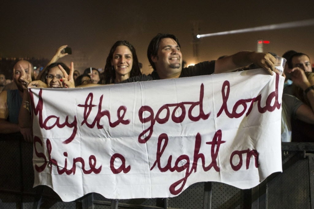 4.jun.2014 - Público durante show dos Rolling Stones no Hayarkon Park em Tel Aviv - AFP