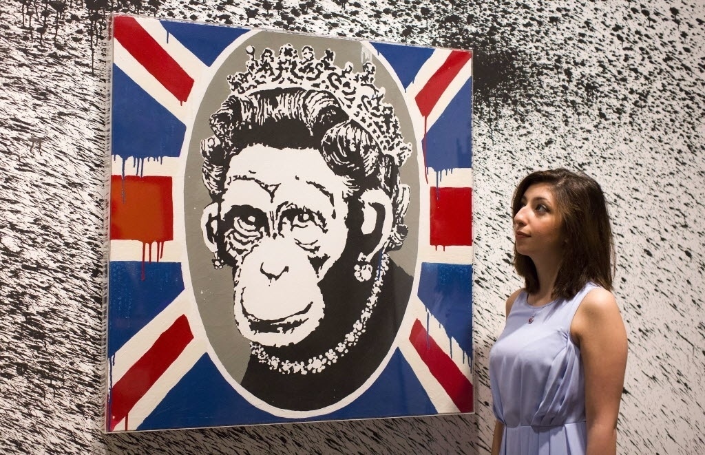 Exposição não-autorizada em Londres reúne 70 obras de Banksy - Justin Tallis/AFP