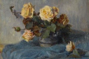 Reprodução da pintura "Bouquet de Roses", obra recém-descoberta do pintor Paul Gauguin (1848-1903), que irá a leilão com valor estimado em cerca de R$ 4,5 milhões - EFE