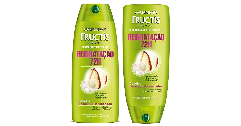 Xampu e condicionador Reidratação 72h, da Garnier - Divulgação