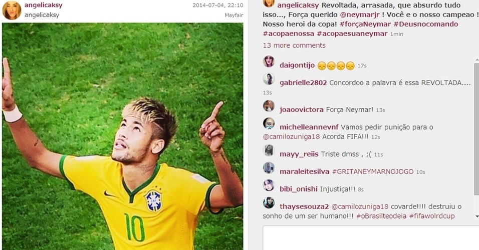 4.jul.2014 - Força Neymar - Angélica