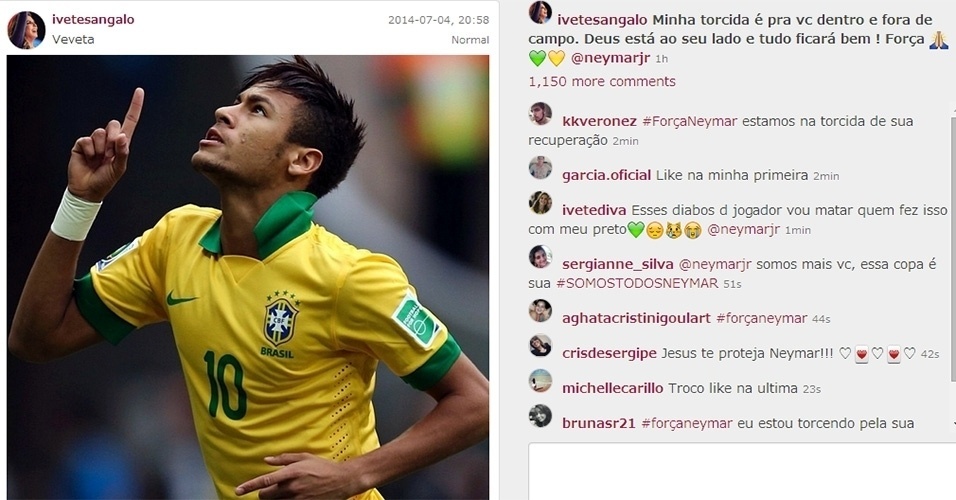4.jul.2014 - Força Neymar - Ivete Sangalo