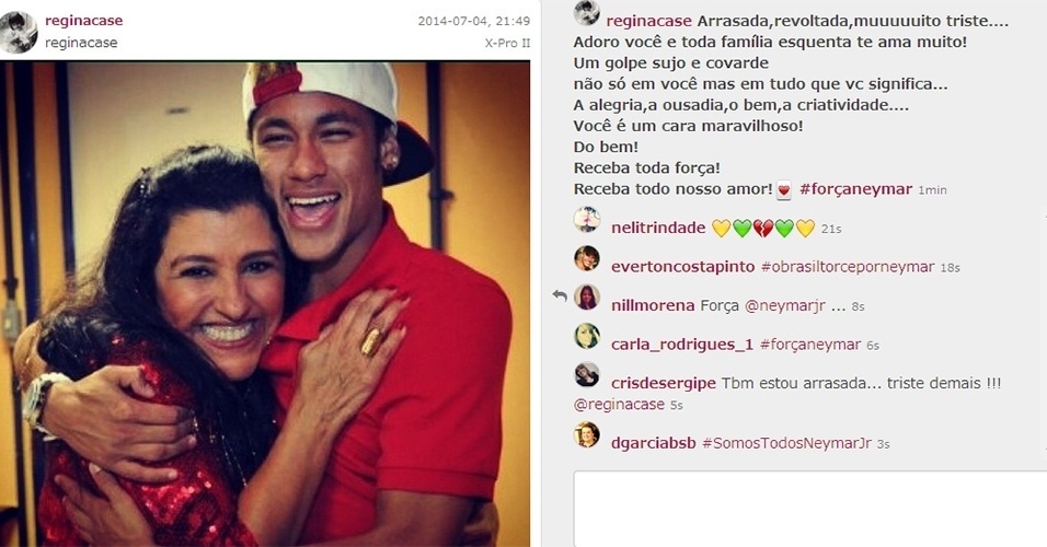4.jul.2014 - Força Neymar - Regina Casé