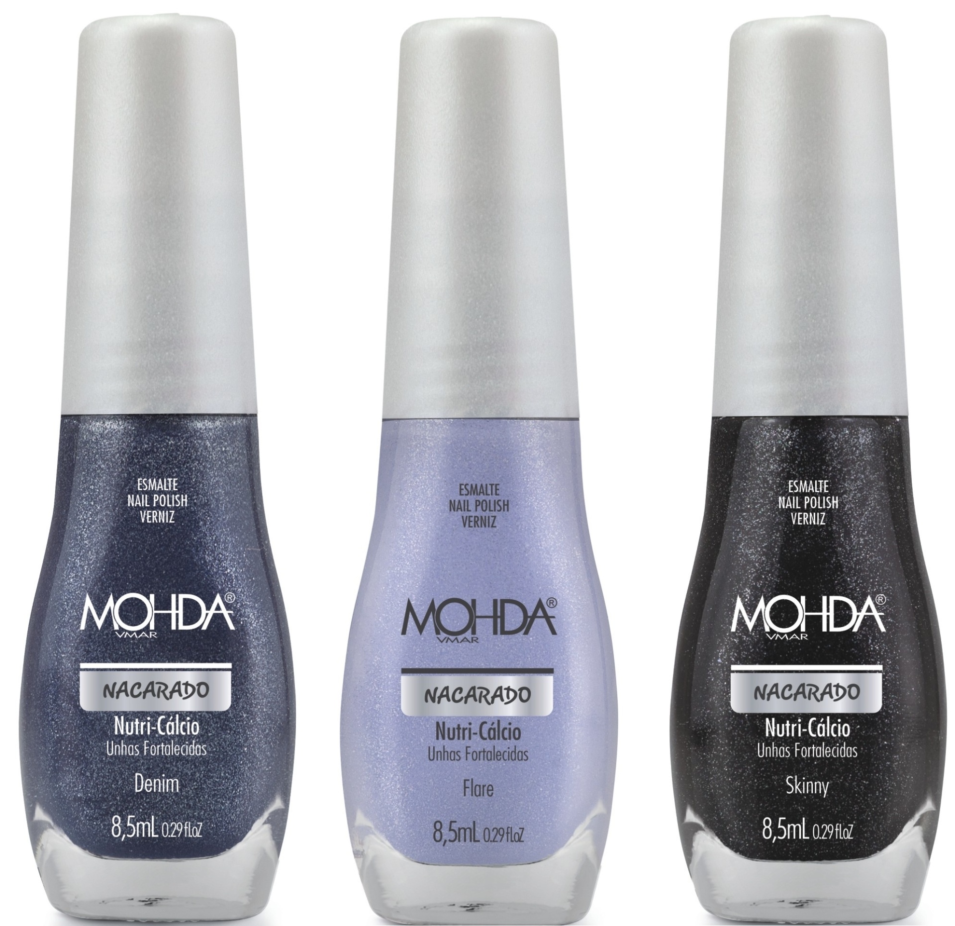 Esmaltes Coleção Jeans, da Mohda - Divulgação