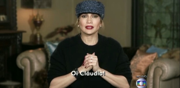 Jennifer Lopez manda recado para Claudia Leitte em vídeo gravado para o "Caldeirão", da Globo - Reprodução/TV Globo