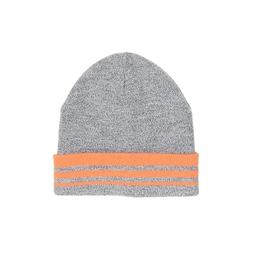 Gorro cinza com listras laranjas, da Topshop. Preço: R$ 17. Informações: (11) 3812-2058 | Preço e disponibilidade pesquisados em julho de 2014 e sujeitos a alterações - Divulgação