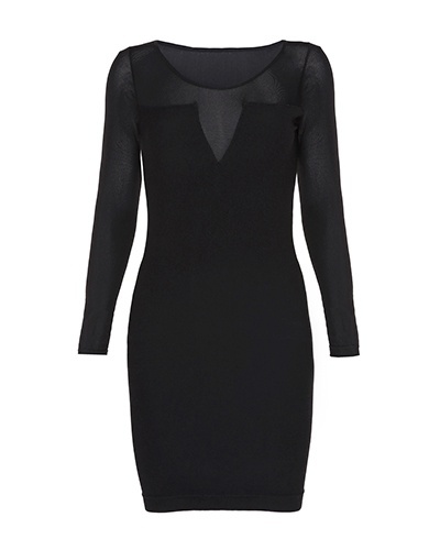 Vestido justo com mangas transparentes, da Pernambucanas. Preço: R$ 69,90. Informações: www.pernambucanas.com.br | Preço e disponibilidade pesquisados em julho de 2014 e sujeitos a alterações - Divulgação