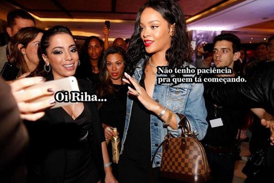 12.jul.2014 - Tietagem de Anitta em Rihanna vira meme na internet