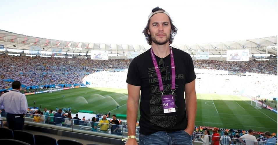 13.jul.2014 - Ator de X-Men, Taylor Kitsch marca presença no final da Copa do Mundo no estádio do Maracanã