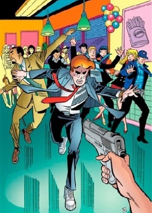 Cena da edição da HQ "Archie" em que o personagem Andrew é morto - Reprodução