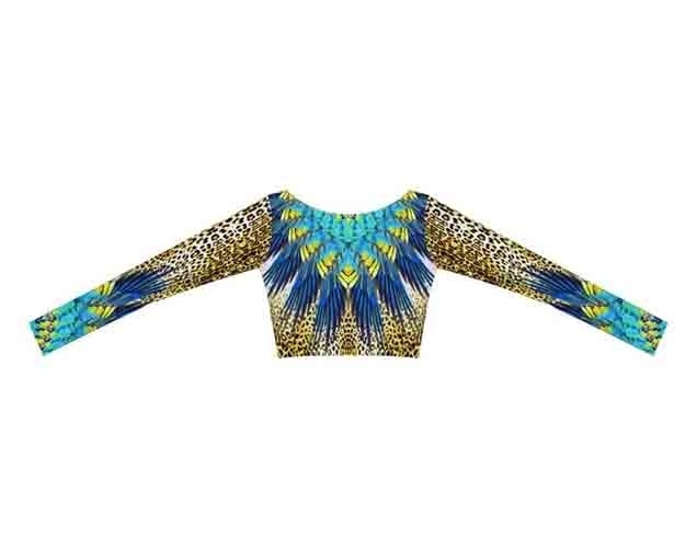 Top de manga longa do biquíni usado pela cantora Rihanna no Rio de Janeiro, da Cia Marítima. Preço: R$ 258. Informações: www.ciamaritima.com.br | Preço e disponibilidade pesquisados em julho de 2014 e sujeitos a alterações - Divulgação