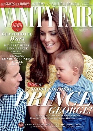Capa da "Vanity Fair" com William, Kate e Príncipe George