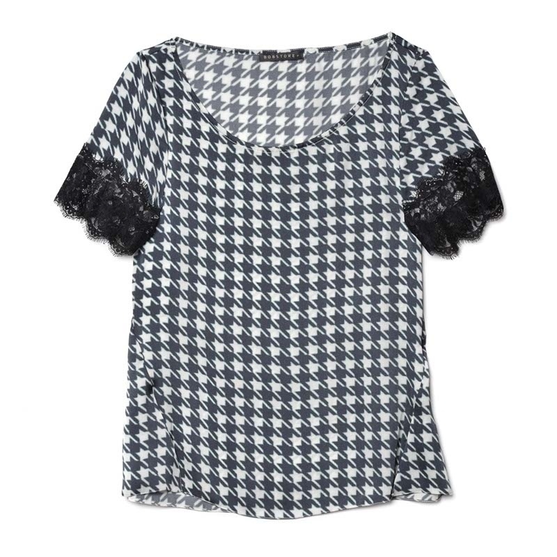 Blusa estampada de malha e renda, da Bobstore. Preço: R$ 369. Informações: www.bobstore.com.br | Preço e disponibilidade pesquisados em Julho de 2014 e sujeitos a alterações - Divulgação