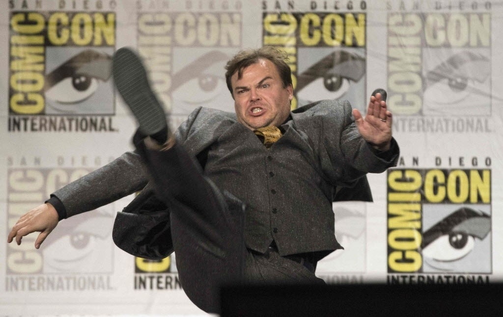 24.jul.2014 - Jack Black roubou a cena - para variar - no painel de "Goosebumps", filme inspirado na série de livros de terror infantil, previsto para chegar aos cinemas em 2015 - Mario Anzuoni/Reuters