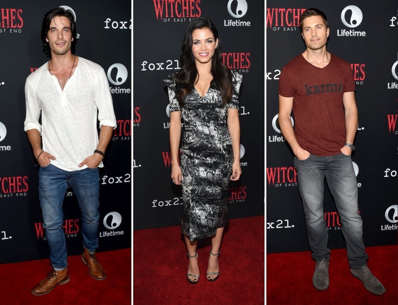 24.jul.2014 - Atores da série americana "Witches of East End" participam da première da segunda temporada da atração na Comic-Con 2014, em San Diego, Califórnia, nos Estados Unidos, nesta quinta-feira - Ethan Miller/AFP