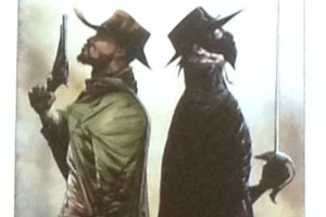 27.jul.2014 - Foto da capa de HQ que mistura o universo de Zorro com o filme de Quentin Tarantino "Django Livre". A capa da história crossover "Django/Zorro" foi divulgada em painel com o Tarantino na San Diego Comic-Con - Natália Engler/UOL