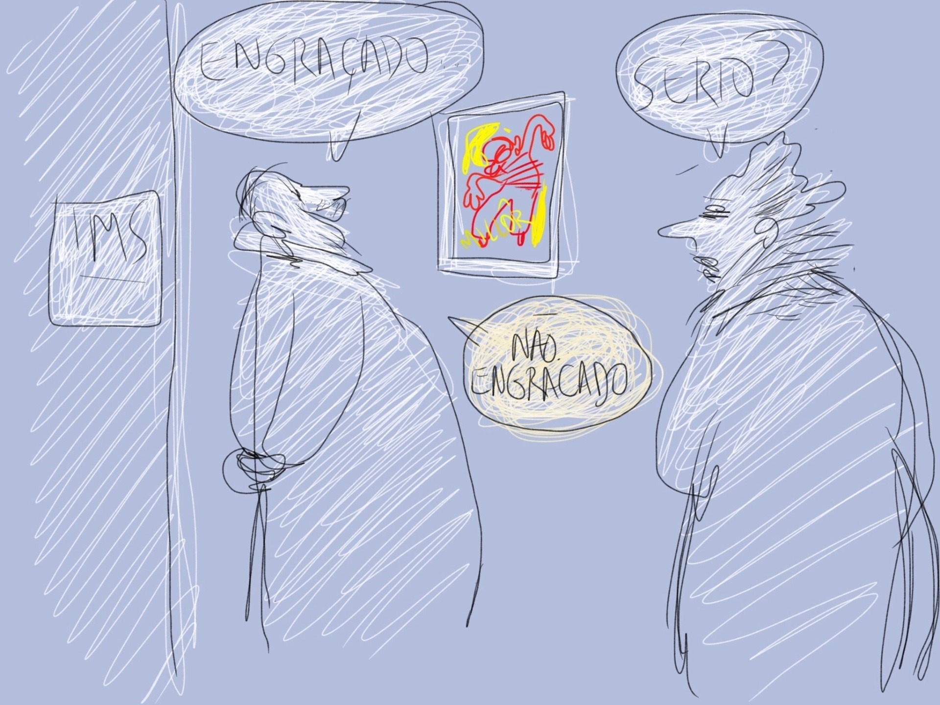 1.ago.2014 - Visitantes debatem exposição "Millôr: 100 Frases + 100 Desenhos", promovida pelo Instituto Moreira Salles na Flip - Orlando