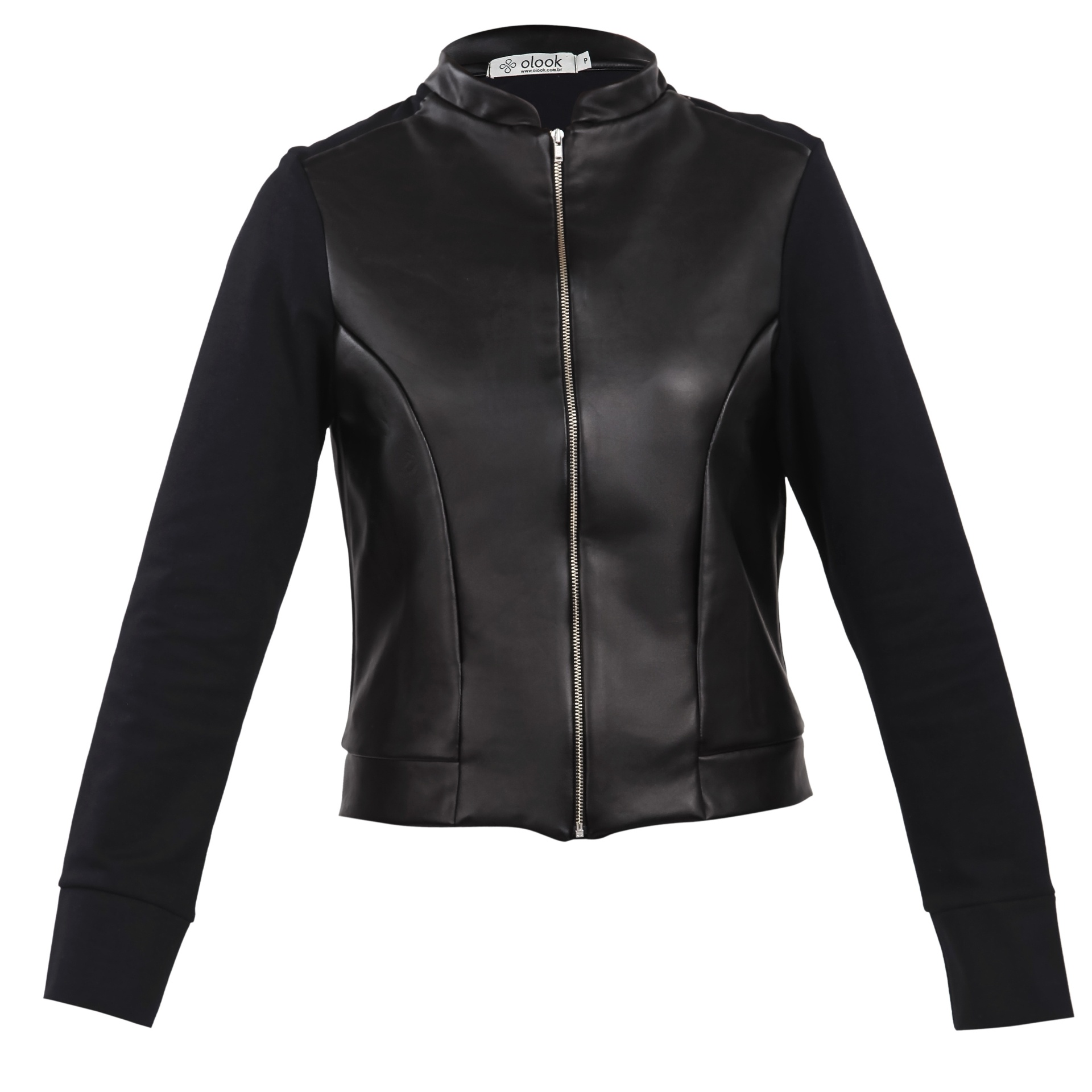 Jaqueta de couro ecológico com recortes, da Olook. Preço: R$ 109,90. Informações: (11) 2626-3489 / www.olook.com.br | Preço e disponibilidade pesquisados em julho de 2014 e sujeitos a alterações - Divulgação