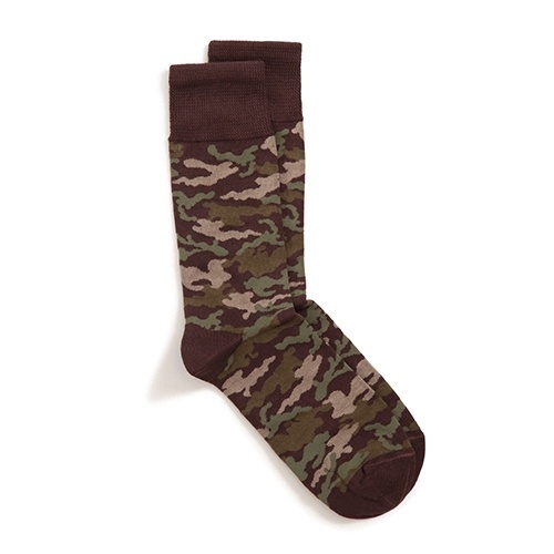 Meia com padronagem camuflada, da Puket. Preço R$ 17. SAC  0800 883 0676 | Preço e disponibilidade pesquisados em agosto de 2014 e sujeitos a alterações - Divulgação