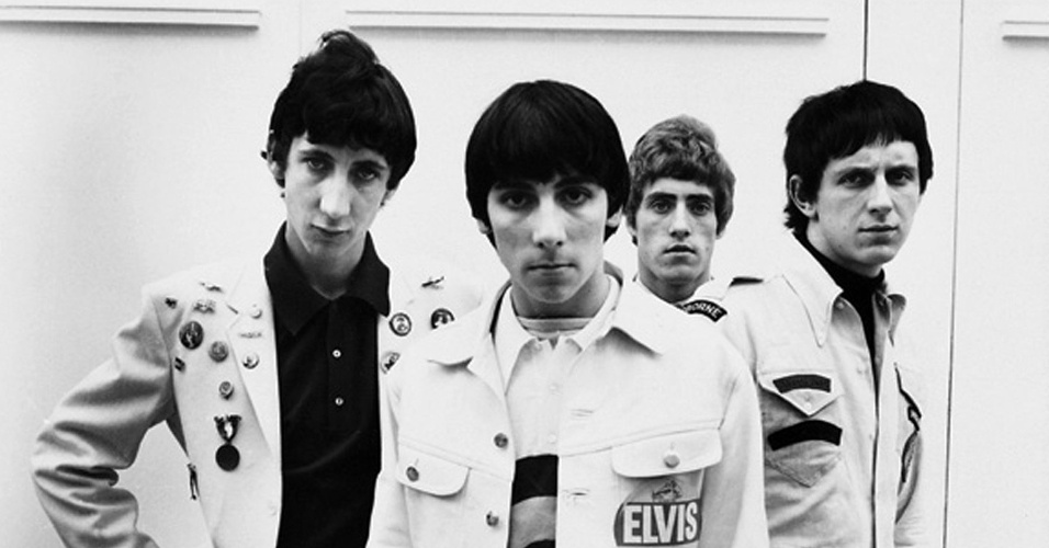 Os músicos (da esq à dir) Pete Townshend, Moon, Daltrey e Entwistle da formação da banda The Who