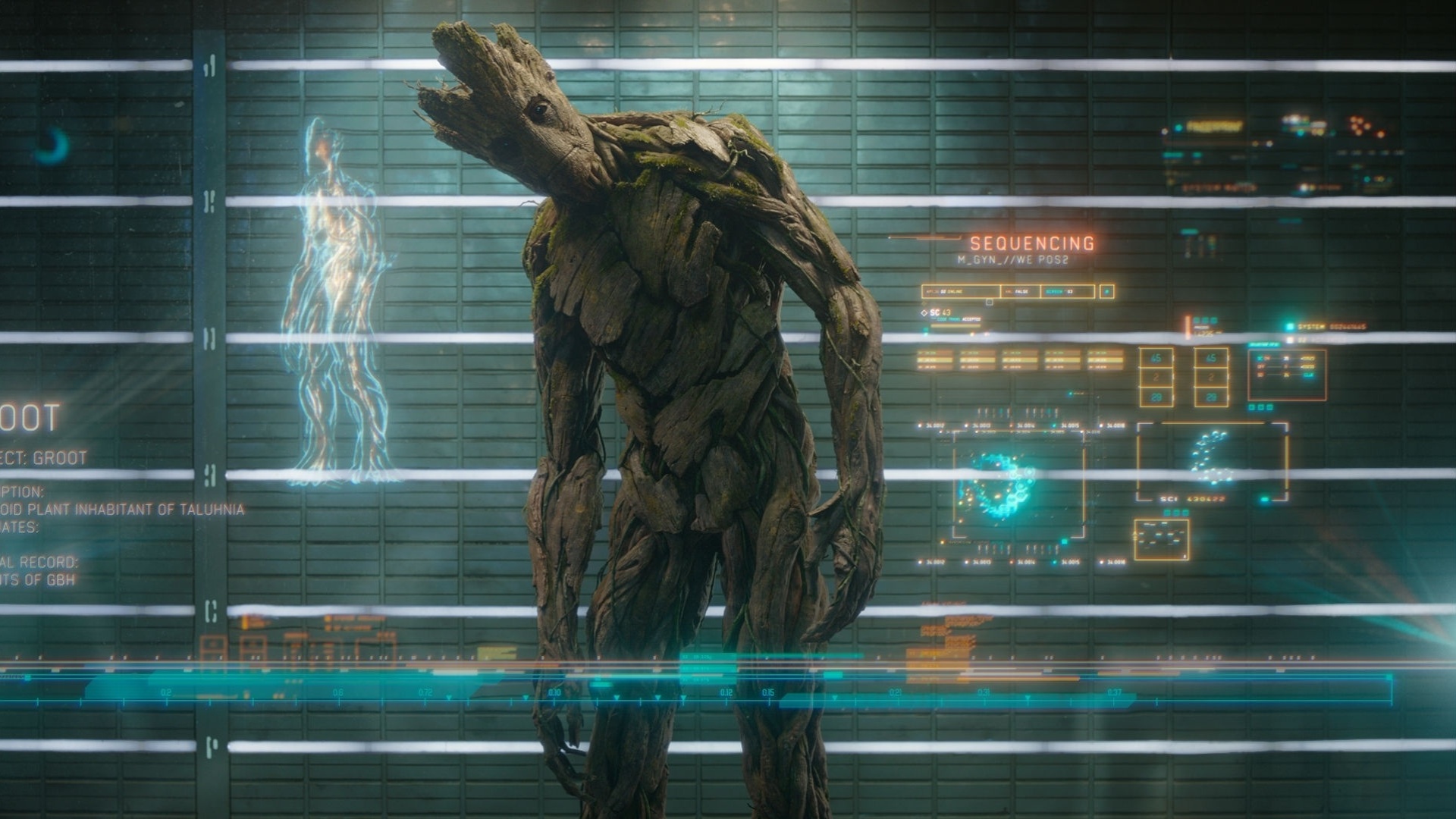 O personagem "Groot", de "Guardiões da Galáxia - Reprodução