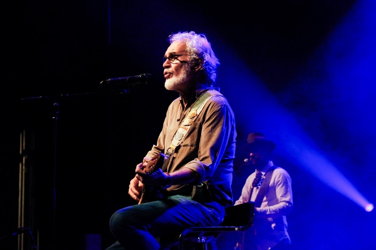 10.ago.2014 - Renato Teixeira e Sérgio Reis apresentam, no palco do HSBC Brasil, zona sul de São Paulo, o novo show de lançamento do DVD "Amizade Sincera II" - Manuela Scarpa/Photo Rio News