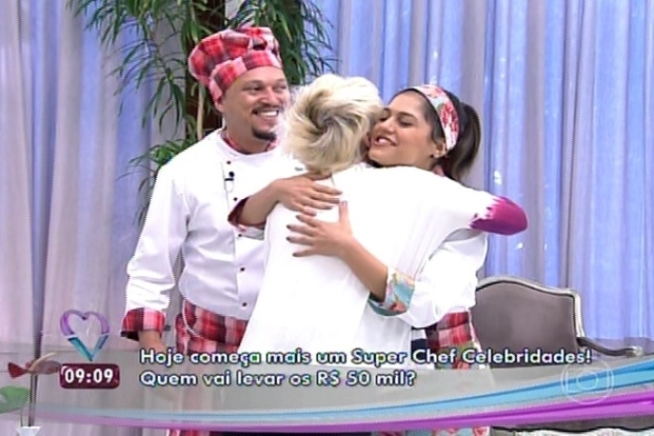 11.ago.2014 - Ana Maria Braga recebe no "Mais Você" os participantes do "Super Chef Celebridades"