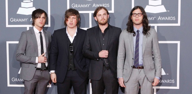 31.jan.2010 - O grupo Kings of Leon, no Grammy:  da esq. para a dir., Jared, Matthew Followill, Caleb e Nathan Followill - Mario Anzuoni/Reuters