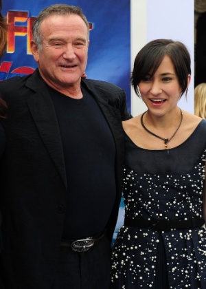 Robin Williams e sua filha Zelda na estreia mundial do filme "Happy Feet 2", na Califórnia, em 2011