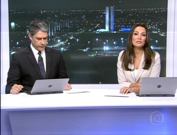 William Bonner e Patrícia Poeta apresentaram o "Jornal Nacional" de Brasília