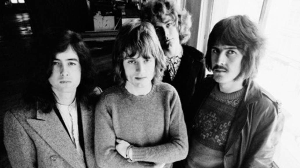 Imagem dos integrantes do Led Zeppelin incluída no livro "Led Zeppelin First U.S. Tour Portraits", do fotógrafo Herb Greene - Reprodução
