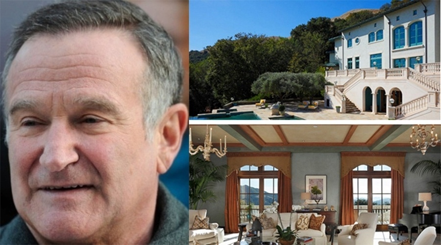 Robin Williams colocou sua fazenda, apelidada de Vila Sorriso, quatro meses antes de sua morte. A propriedade do ator, localizada nas montanhas de Mayacamas, em Napa, na Califórnia, com 653 hectares foi avaliada em abril de 2014 em US$ 29.900 milhõe