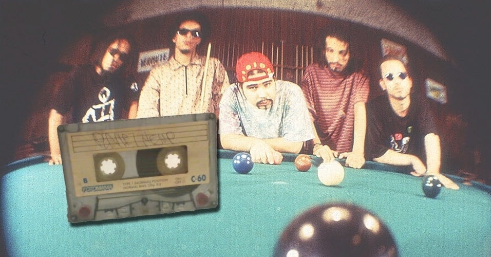 Fita cassete com gravação de um dos primeiros shows do Planet Hemp, ainda com Skunk dividindo os vocais com Marcelo D2 em 1993 - Montagem UOL/Reprodução Demo Tapes Brasil