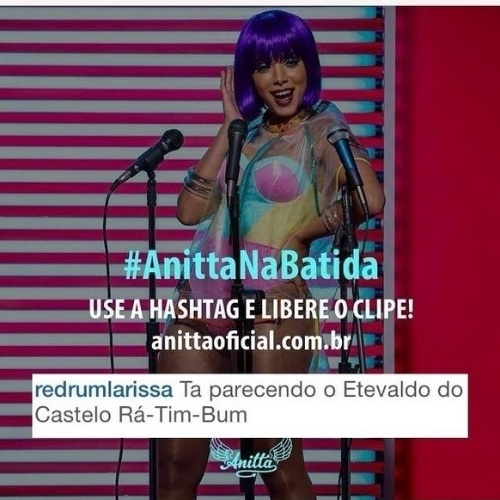 Instagram da cantora Anitta recebe comentário de internauta