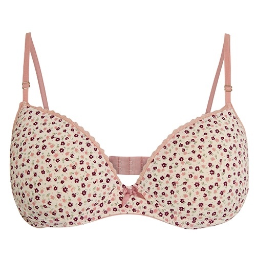 Sutiã com estampa liberty (floral miúdo), da Leader. Preço: R$ 22,99. Informações: www.leader.com.br - Divulgação