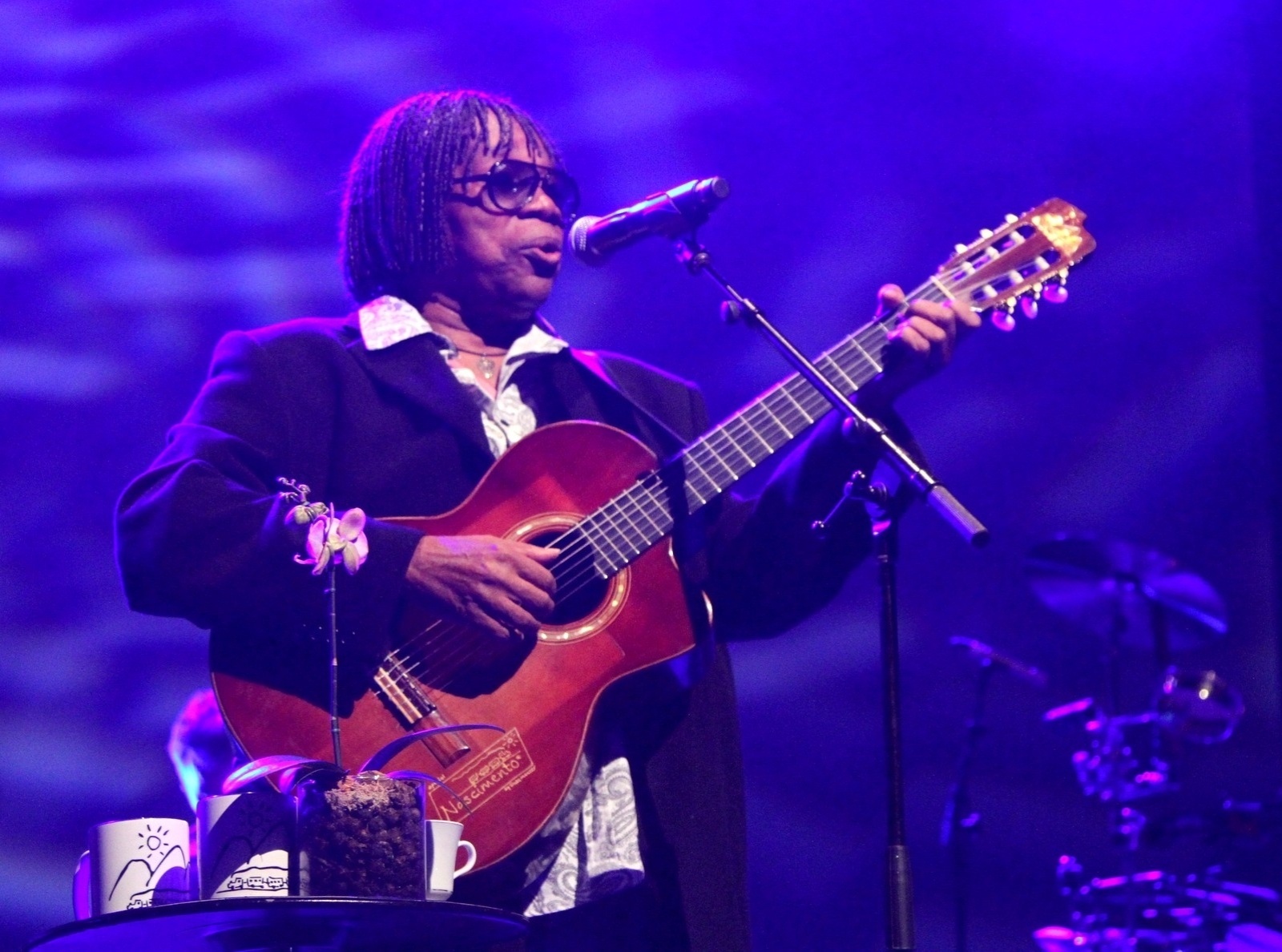 22.ago.2014 - Milton Nascimento se junta ao rapper Criolo para o show "Linha de Frente", no HSBC Brasil, na zona sul de São Paulo, na noite desta sexta-feira - Thiago Duran/AgNews
