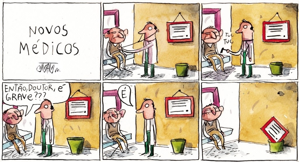 7.dez.2012 - A crítica de João Montanaro sobre a notícia de que mais da metade dos quase 2.500 estudantes de medicina que se formaram naquela ano em São Paulo não possuía condições mínimas para atender a população - João Montanaro/Folhapress