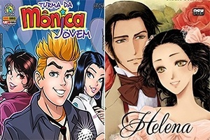 Versões da "Turma da Mônica" e do clássico de Machado de Assis "Helena" feitas no estilo mangá - Montagem UOL/Divulgação - Montagem UOL/Divulgação