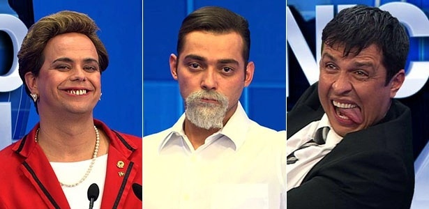 Carioca, Edu e Ceará como presidenciáveis para o debate do "Pânico" - Divulgação/Montagem UOL