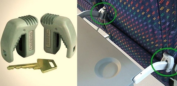O "defensor de joelho" impede que os assentos das aeronaves sejam reclinados - Divulgação/GadgetDuck.com