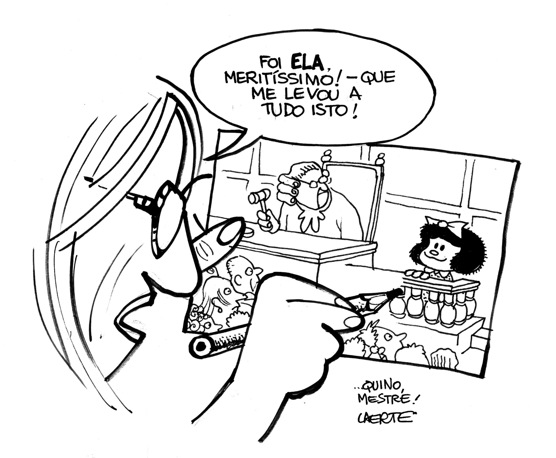Cartum de Laerte para homenagem de 50 anos da tira Mafalda - Laerte/UOL