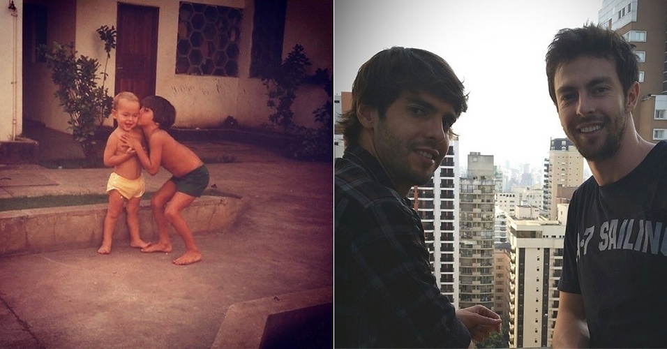 5.set.2014 - O jogador de futebol Kaka homenageou o irmão Rodrigo postando foto da infância. 