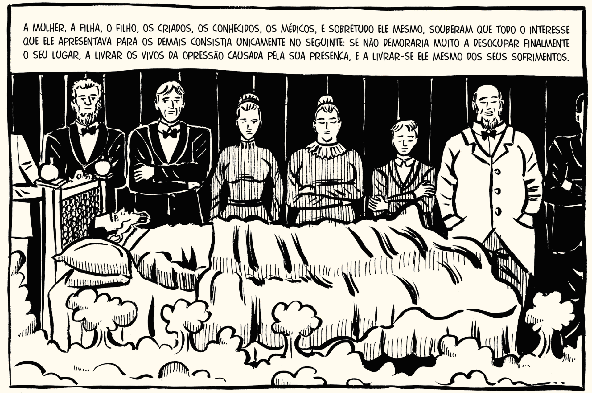 Imagem da HQ "A Morte de Ivan Ilitch" (Peirópolis) - Divulgação